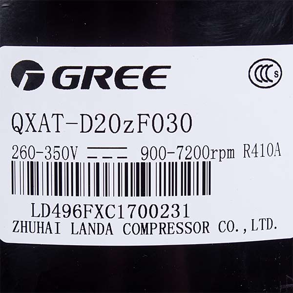 Air Conditioner Compressor Cooper&Hunter (C&H) 00105251 24" QXAT-D20zF030 R410a 260-350V Gree