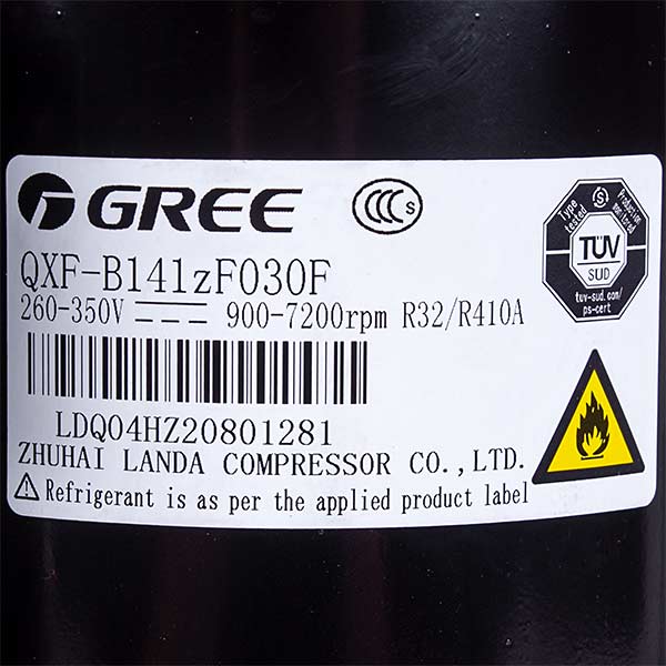 Air Conditioner Compressor Cooper&Hunter (C&H) 009001060006 18" QXF-B141zF030F R32/410a 260-350V Gree