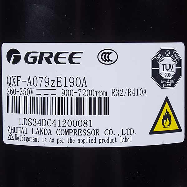 Cooper&Hunter (C&H) 009001060050 Air Conditioner Compressor GREE 9'' QXF-A079zE190A R410A/R32 260-350V