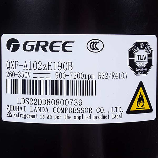 Cooper&Hunter (C&H) 009001060066 Air Conditioner Compressor GREE 12'' QXF-B102zE190B R410A/R32 260-350V