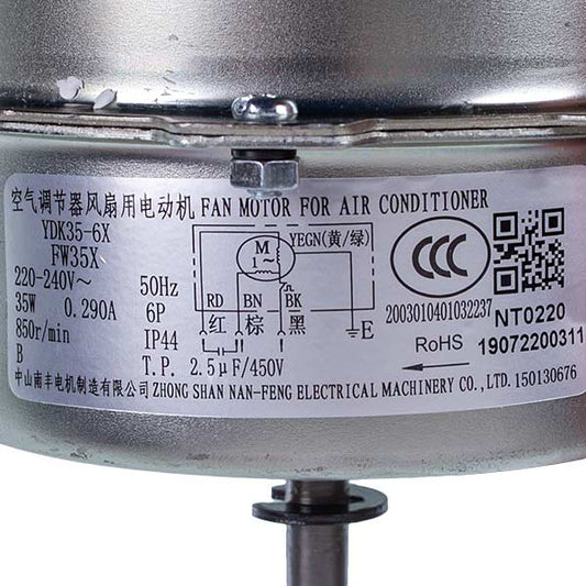 Air Conditioner Outdoor Unit Fan Motor Cooper&Hunter (C&H) 150130676 YDK35-6X 35W 220-240V 0.29A