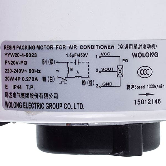 Indoor Unit Motor For Air Conditioner C&H 15012146 YYW20-4-5023 20W 220-240V 0.27A, stem 8x50mm