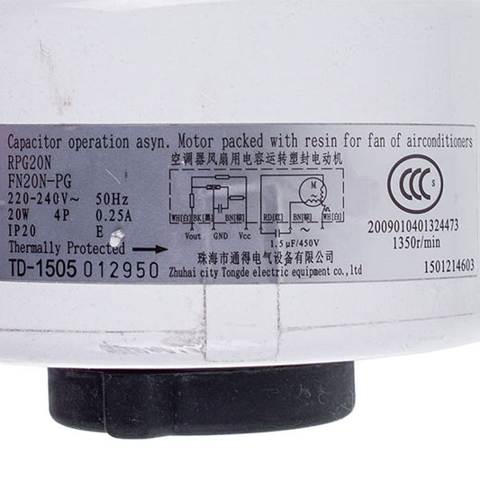 Air Conditioner Indoor Unit Fan Motor C&H 1501214603 RPG20N(FN20N-PG) 20W 220-240V 0.25A