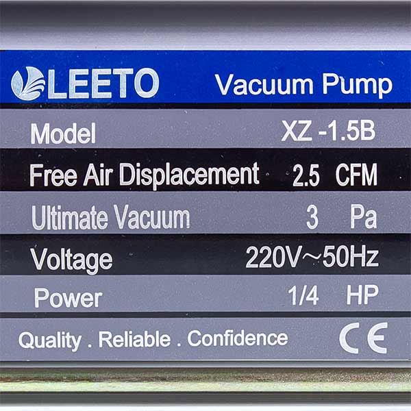 Air Conditioner Vacuum Pump LEETO XZ-1.5B (1 stage./70 lit/min.)