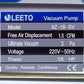 Vacuum pump With Pressure Gauge LEETO XZ-1B-SV (1 stage./42 lit/min.)