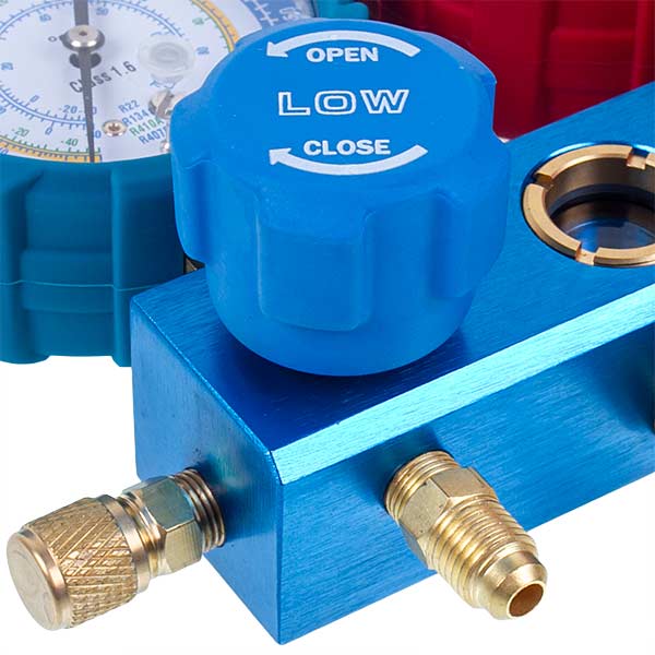 Manometric Manifold 2-valve LEETO LMG-2-R22 (R22 R-134 R404 R407) + hoses 3pcsx1200mm