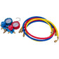 Manometric Manifold 2-valve LEETO LMG-2-R410A (R410 R407 R134 R22) + hoses 3pcsx1200mm