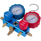 Manometric Manifold 2-valve LEETO LMG-2-R410A (R410 R407 R134 R22) + hoses 3pcsx1200mm