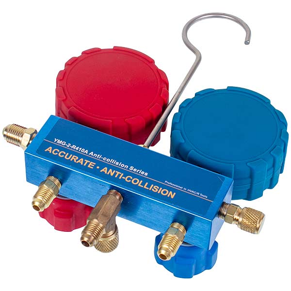 Manometric Manifold 2-valve LEETO LMG-2-R410A (R410 R407 R134 R22) + hoses 3pcsx1200mm