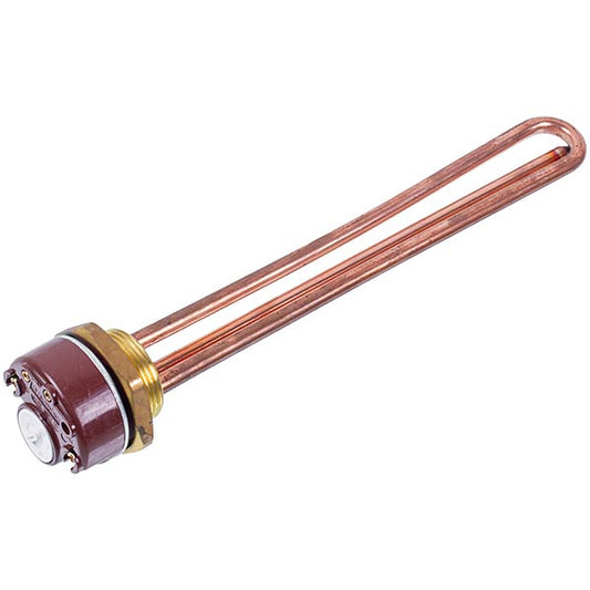 Water Heater Heating Element With Thermostat 1500W (copper) L=265mm flange 54mm 1 tube for sensor