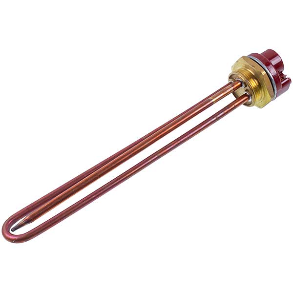 Water Heater Heating Element With Thermostat 2500W (copper) L=280mm, flange 54mm 1 tube for sensor