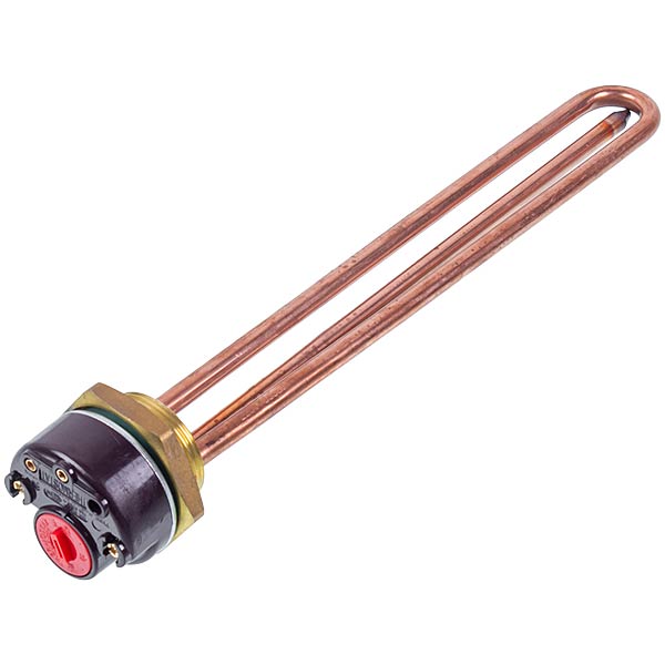 Water Heater Heating Element With Thermostat 3000W (copper) L=265mm flange 55mm 1 tube for sensor