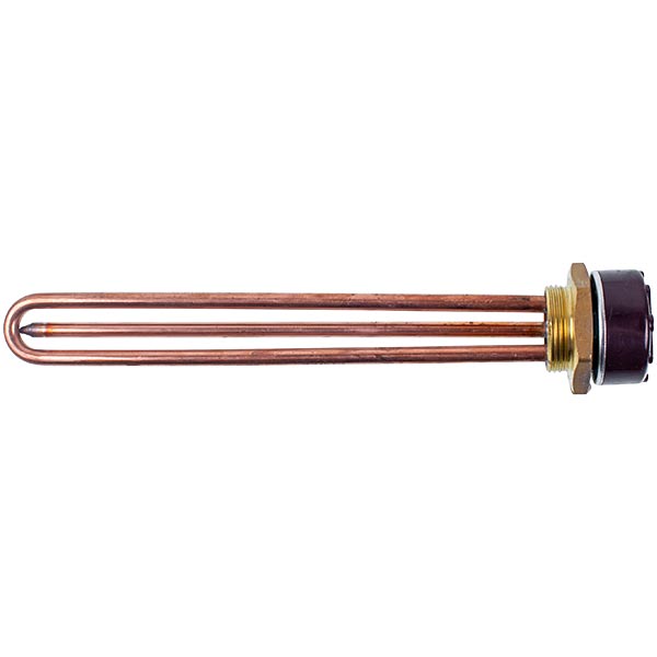 Water Heater Heating Element With Thermostat 3000W (copper) L=265mm flange 55mm 1 tube for sensor