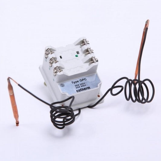 Boiler Thermostat Drazice 6405615 Cotherm GPC Pro TPK 20A 400V, 2 capillaries L=800/800mm, 7-77°C