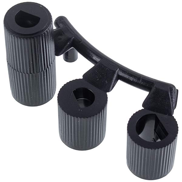 Stove Universal Control Knobs Set With Adapters 5 pieces black