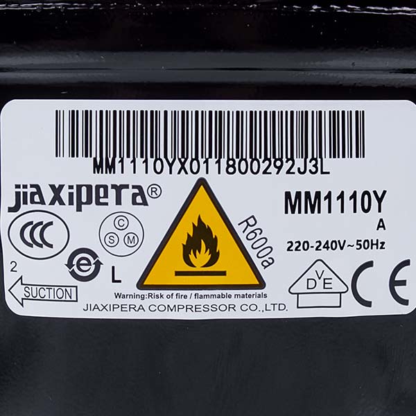 Refrigerator compressor JIAXIPERA MM1110Y R600a 115W (with start relay)