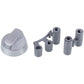 Stove Universal Knob With Adapters D=6-8mm Silver