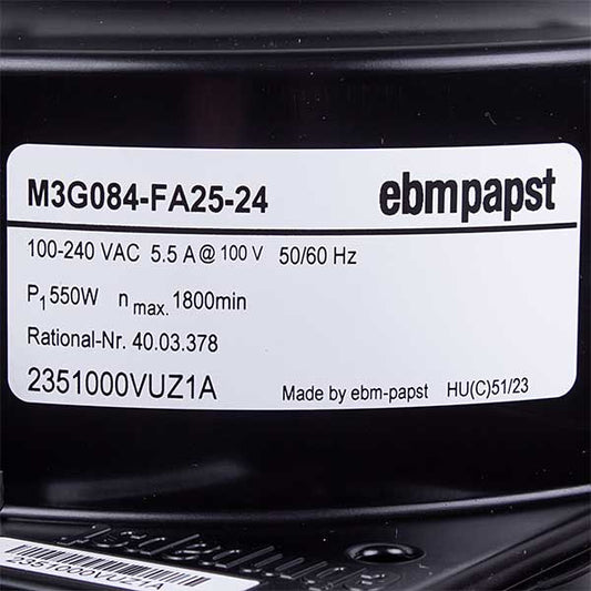 Fan motor M3G084-FA25-24 Rational 40.03.378P with oil seal 1800RPM 550W 100-240V