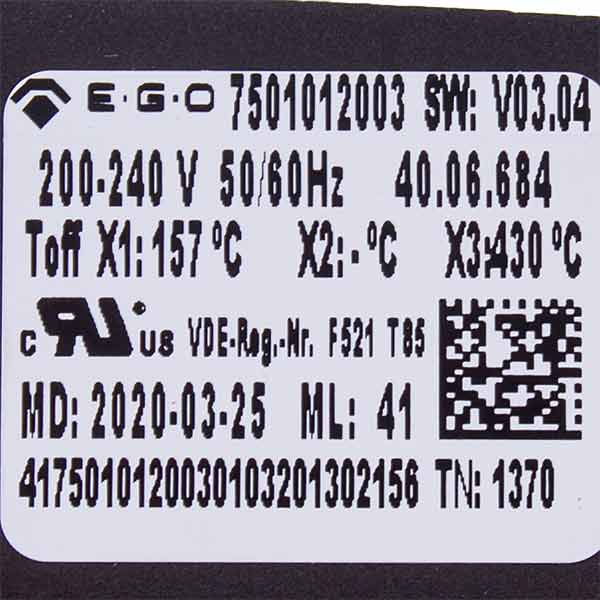 Cooling Thermostat of the Working Chamber Rational 40.06.684P 200-240V X1:157°C - X2:°C - X3:430°C
