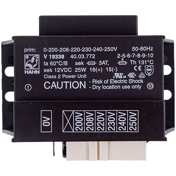 Cooling fan transformer V19338 Rational 40.03.772 200-250V-12V DC(25W)