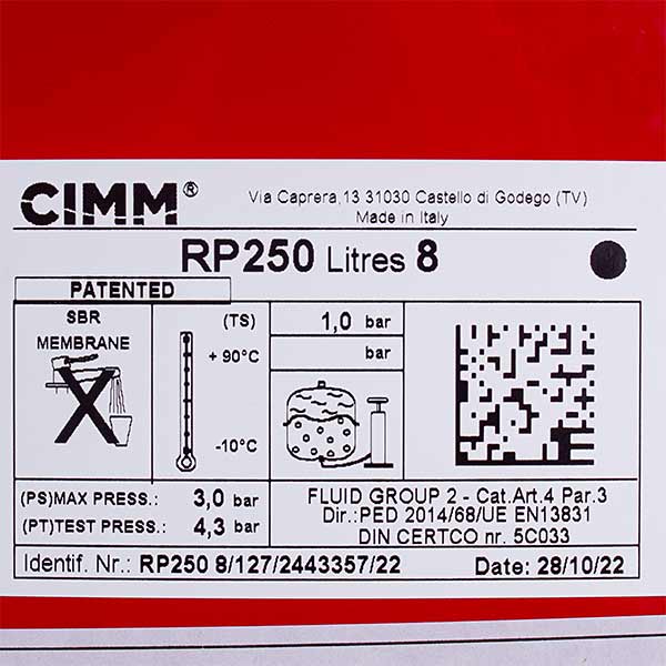 Expansion Tank Cimm 8 l for Gas Boiler Baxi ECO Compact, ECO-5 Compact, Power HT 710418200
