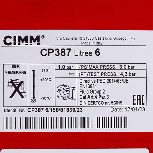 Expansion Tank 6 l for Gas Boiler Baxi/Westen 5693920