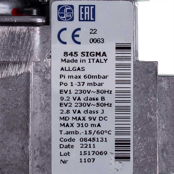 Gas Valve Sit Sigma 845 (0.845.048) for Gas Boiler Baxi/Westen 5653610