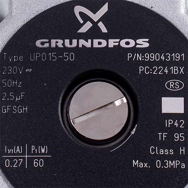 Circulation Pump Assembly Grundfos UPO 15-50 60 W for Gas Boiler Baxi ECO 4S, ECO Home 766070700