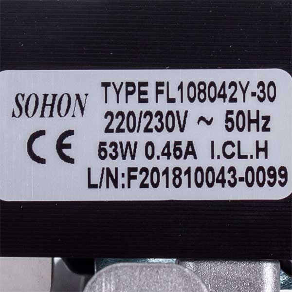 Fan Sohon FL108042Y-30 53 W for Gas Boiler Compatible with Ferroli Domina, Domitop, Domicompact, New Elite 39811561