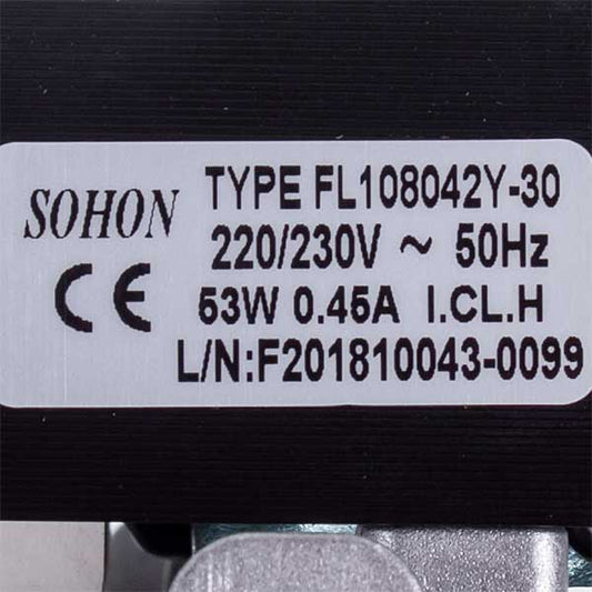 Fan Sohon FL108042Y-30 53 W for Gas Boiler Compatible with Ferroli Domina, Domitop, Domicompact, New Elite 39811561
