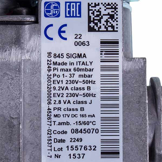Gas Valve Sit Sigma 845 for Gas Boiler Italtherm Citi Class 522001735