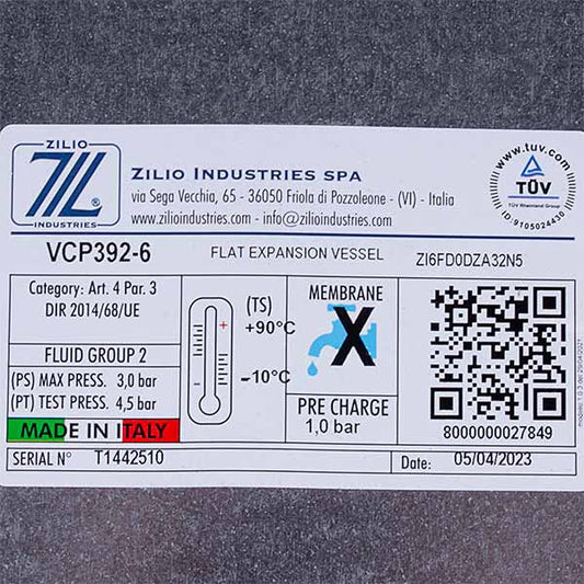 Expansion tank Zilio VCP392-6 l 3/8'' for gas boiler (universal) 13C0000600