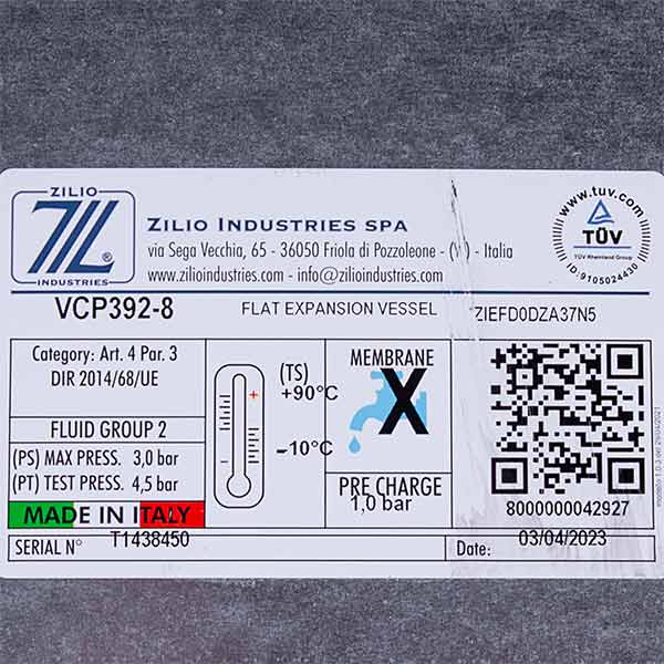 Gas-fired Boiler Expansion Tank Zilio 8 L 1/2'' 13C0000811
