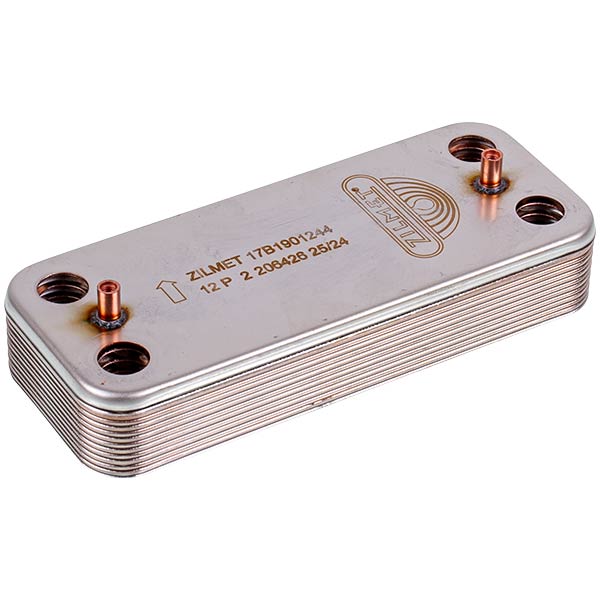 DHW Plate Heat Exchanger Zilmet (12 plates) for Gas Boiler Ariston BS/Clas/Genus/Egis Plus 17B1901244