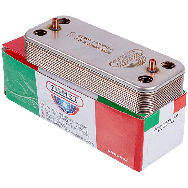 DHW Plate Heat Exchanger Zilmet (12 plates) for Gas Boiler Ariston BS/Clas/Genus/Egis Plus 17B1901244