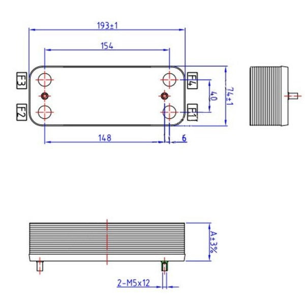 DHW Plate Heat Exchanger (12 plates) for Gas Boiler 17B1901200
