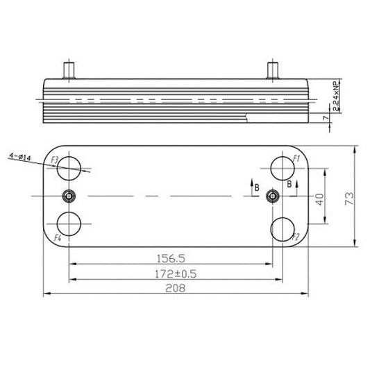 DHW Plate Heat Exchanger (12 plates) for Gas Boiler Compatible with Baxi/Westen 5686670