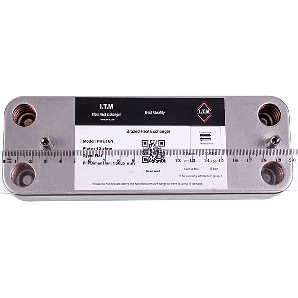 DHW Plate Heat Exchanger (12 plates) for Gas Boiler Compatible with Baxi/Westen 5686670