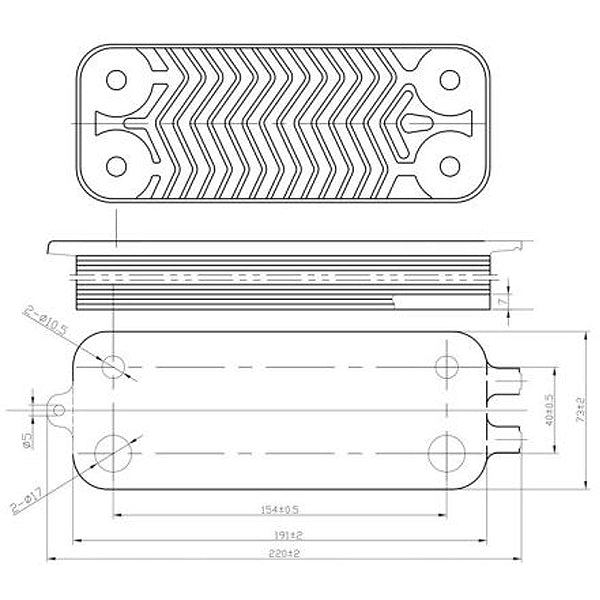 DHW Plate Heat Exchanger (18 plates) for Condensing Boiler Compatible with Buderus Logamax Plus GB042 87167719870