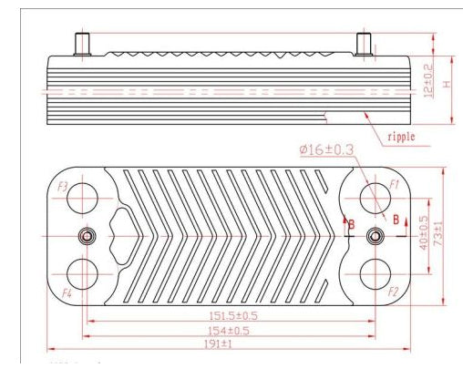 DHW Plate Heat Exchanger (12 plates) for Gas Boiler Immergas Eolo/Nike Mini 3E, Mythos 2 E, Major 4 E 1.028657