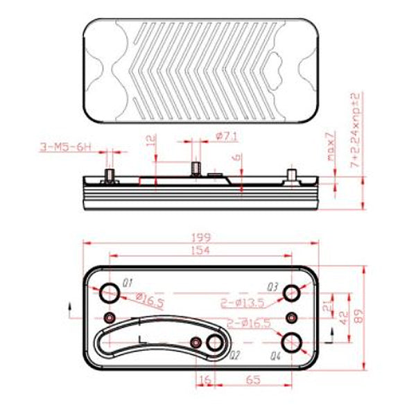 DHW Plate Heat Exchanger (14 plates) for Gas Boiler Compatible with Sime Format Dewy.zip BF, Format.zip BF 6281522