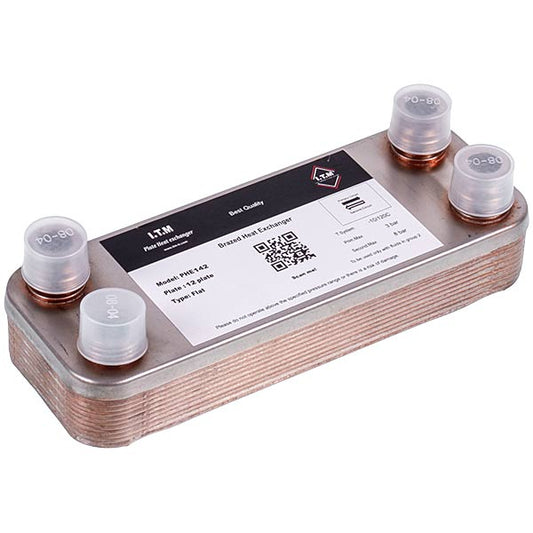 DHW Plate Heat Exchanger for DHW (12 plates ) for Gas Boiler Compatible with Vaillant аtmo/turbo MAX plus/pro 065131