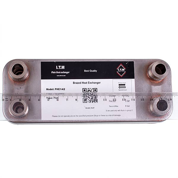 DHW Plate Heat Exchanger for DHW (12 plates ) for Gas Boiler Compatible with Vaillant аtmo/turbo MAX plus/pro 065131