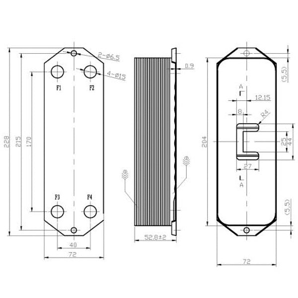 DHW Plate Heat Exchanger (14 plates) for Gas Boiler Compatible with Viessmann 7822799