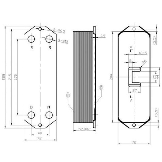 DHW Plate Heat Exchanger (14 plates) for Gas Boiler Compatible with Viessmann 7822799