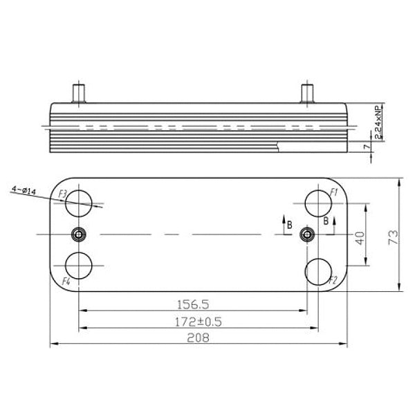 DHW Plate Heat Exchanger (10 plates) for Gas Boiler Compatible with Baxi/Westen 5686660