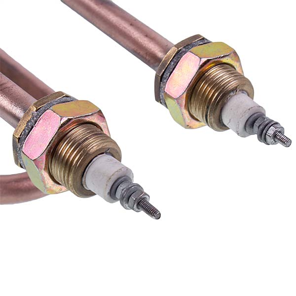 Heating element for the distiller 3000W (copper) H=165mm B=60mm M18 (ski-shaped)