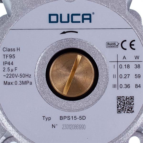 Circulation Pump Duca BPS 15-5D 84 W D=21 mm (reverse rotation) for Gas-fired Boiler Bosch/Buderus