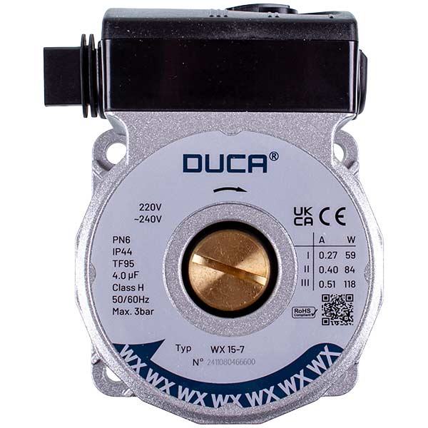 Circulation Pump Duca WX 15-7 118 W D=21 mm for Gas Boiler