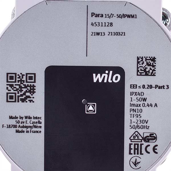 Frequency Circulation Pump Assembly Wilo Para 15-130/7-50/iPWM1-3 for Electric Boiler Kospel 02086